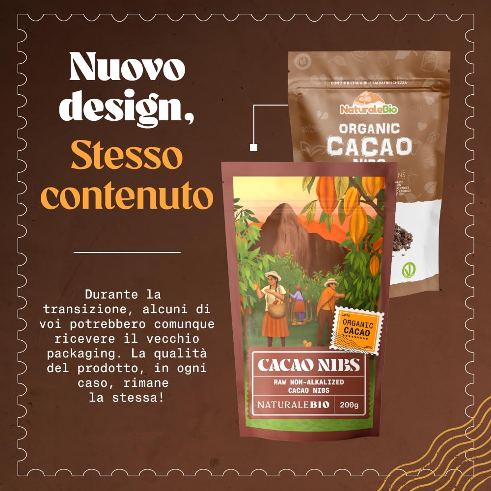 NaturaleBio Cacao Nibs Bio Crudi Alternativa alle Gocce