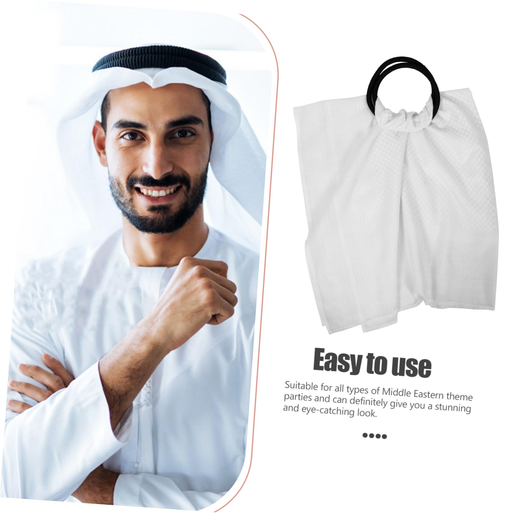 Ipetboom Men's Middle East Turban Headband Arab Head Scarf Dubai Shemagh Masquerade Costume Accessory