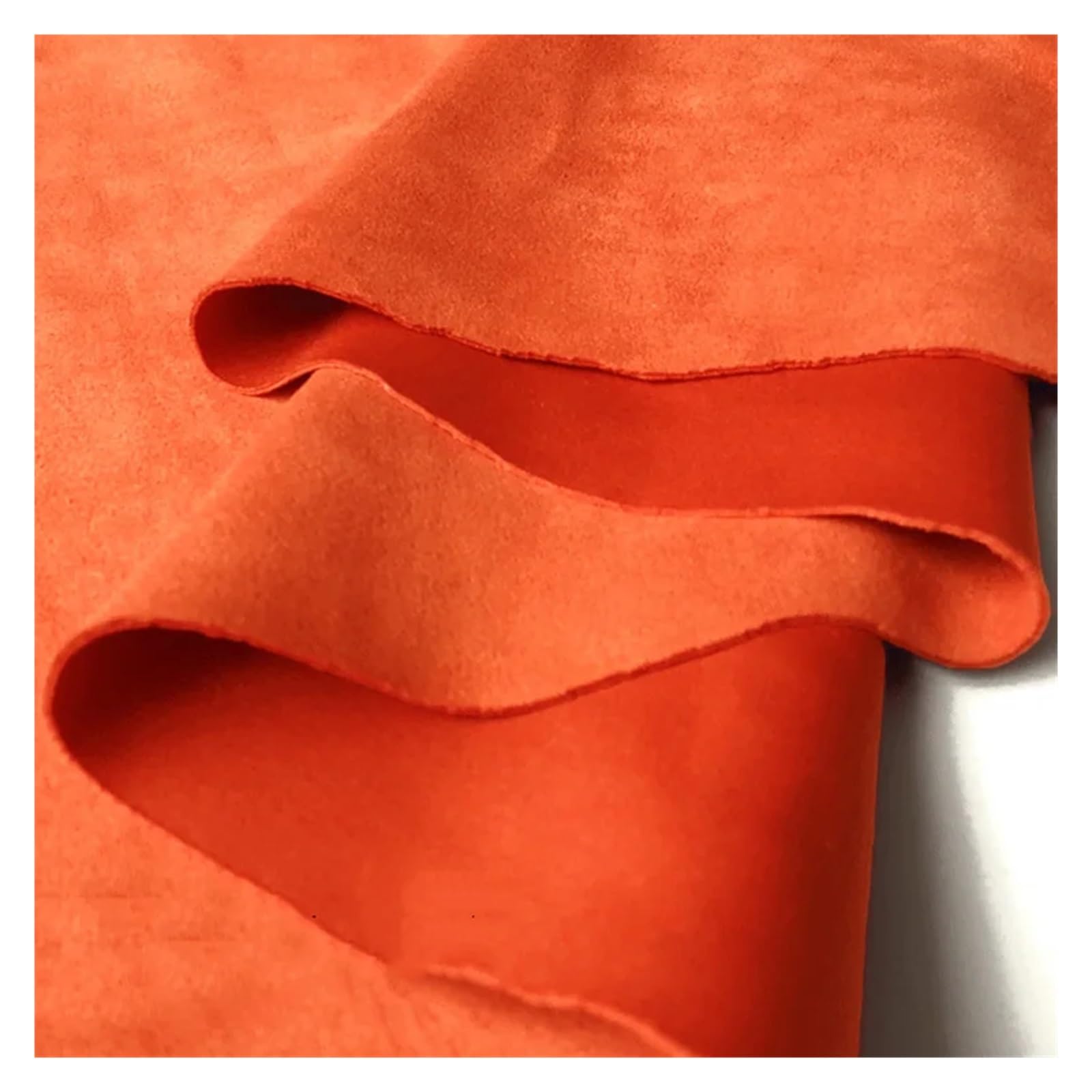 Suede Elastic Suede Fabric for Windbreaker Car Interior Seat Cushion Sofa Tablecloth Designer Handmade DIY Sewing Material Cloth(Bright Orange 58)