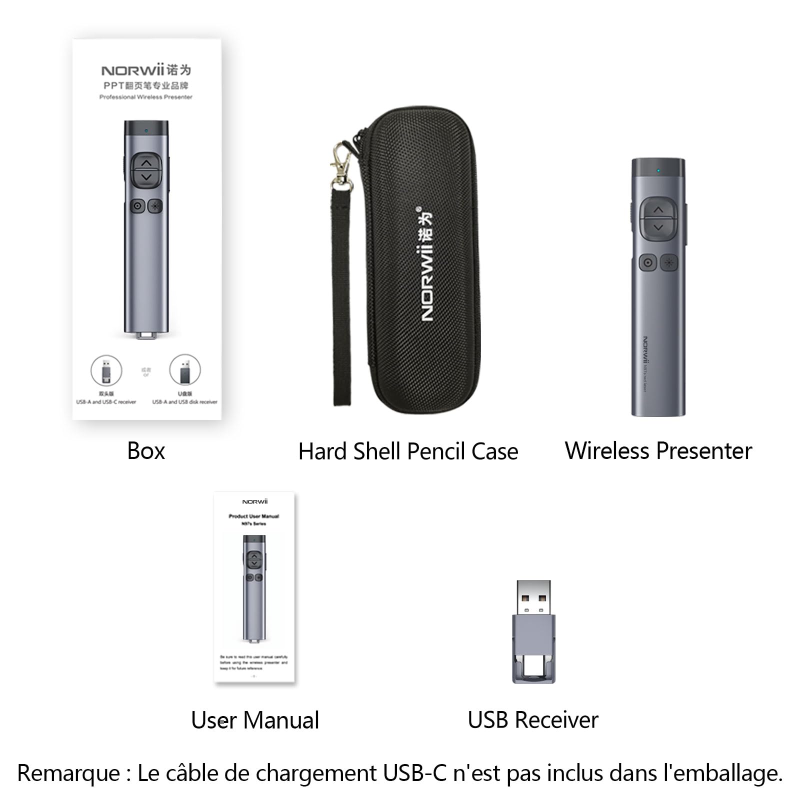 Norwii N97 Clicker de présentation d'écran TV Bluetooth Wireless Presenter Pointeur numérique