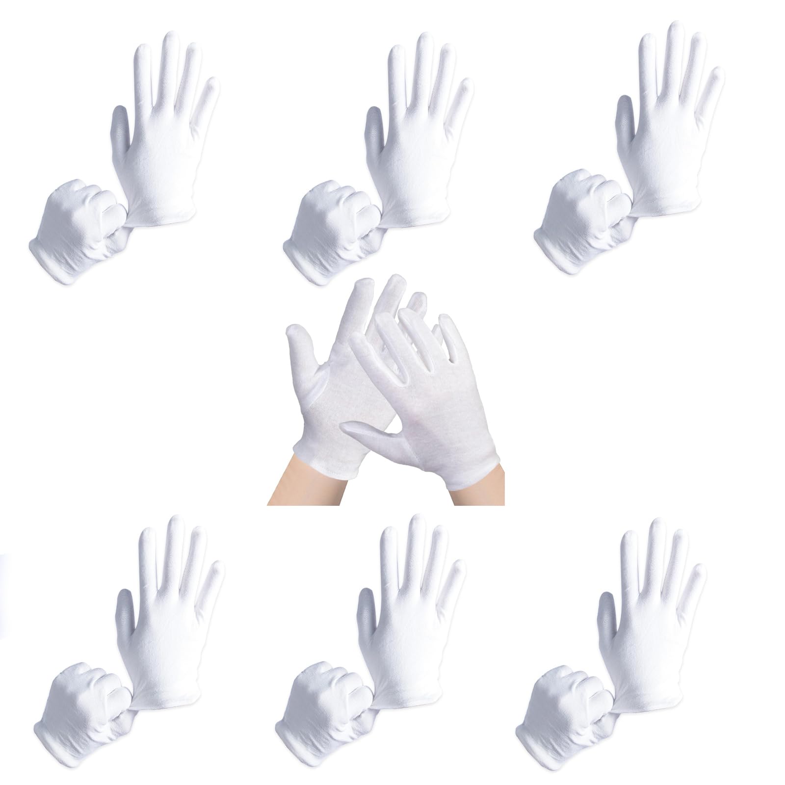 Weiße Handschuhe Baumwolle Stoff Handschuhe Weiss Waschbares