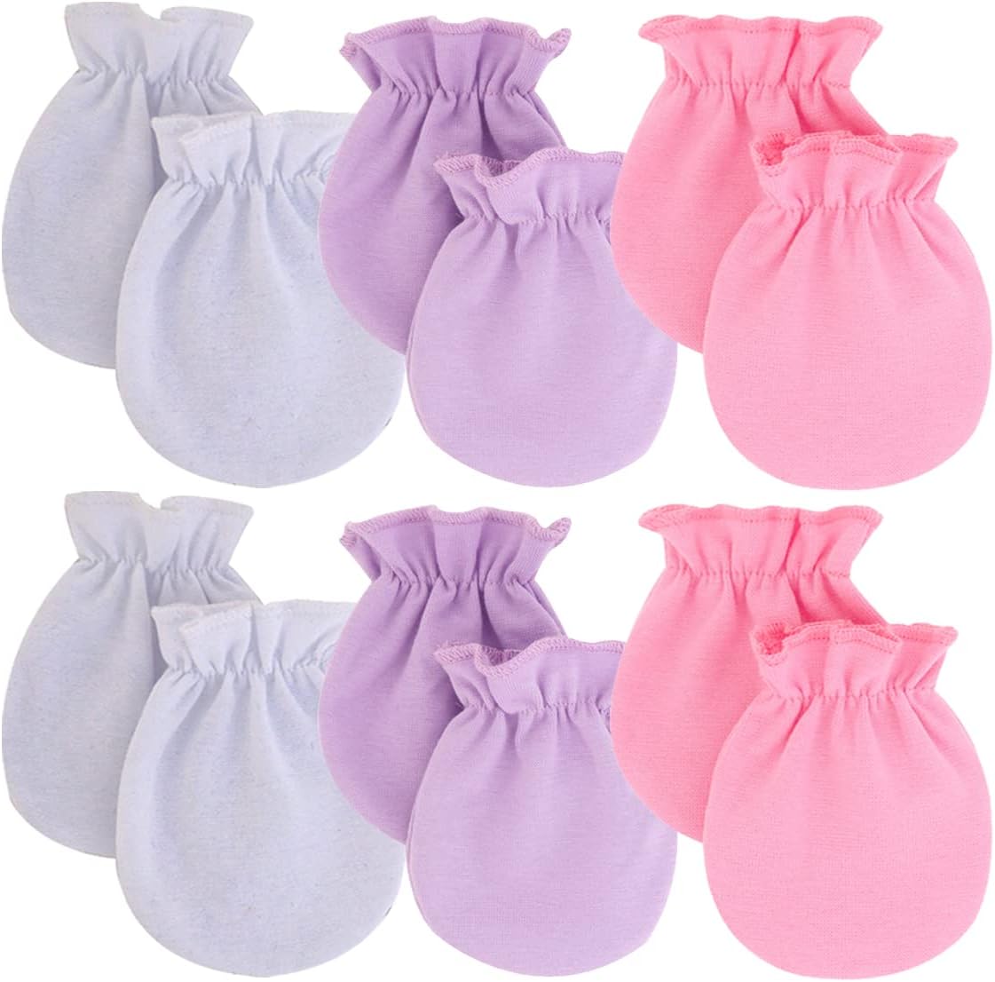 Newborn Baby Unisex Baby Mittens, No-scratch Mitts,No Scratch Infant Gloves Mitten for Baby,Set of 6 Gloves
