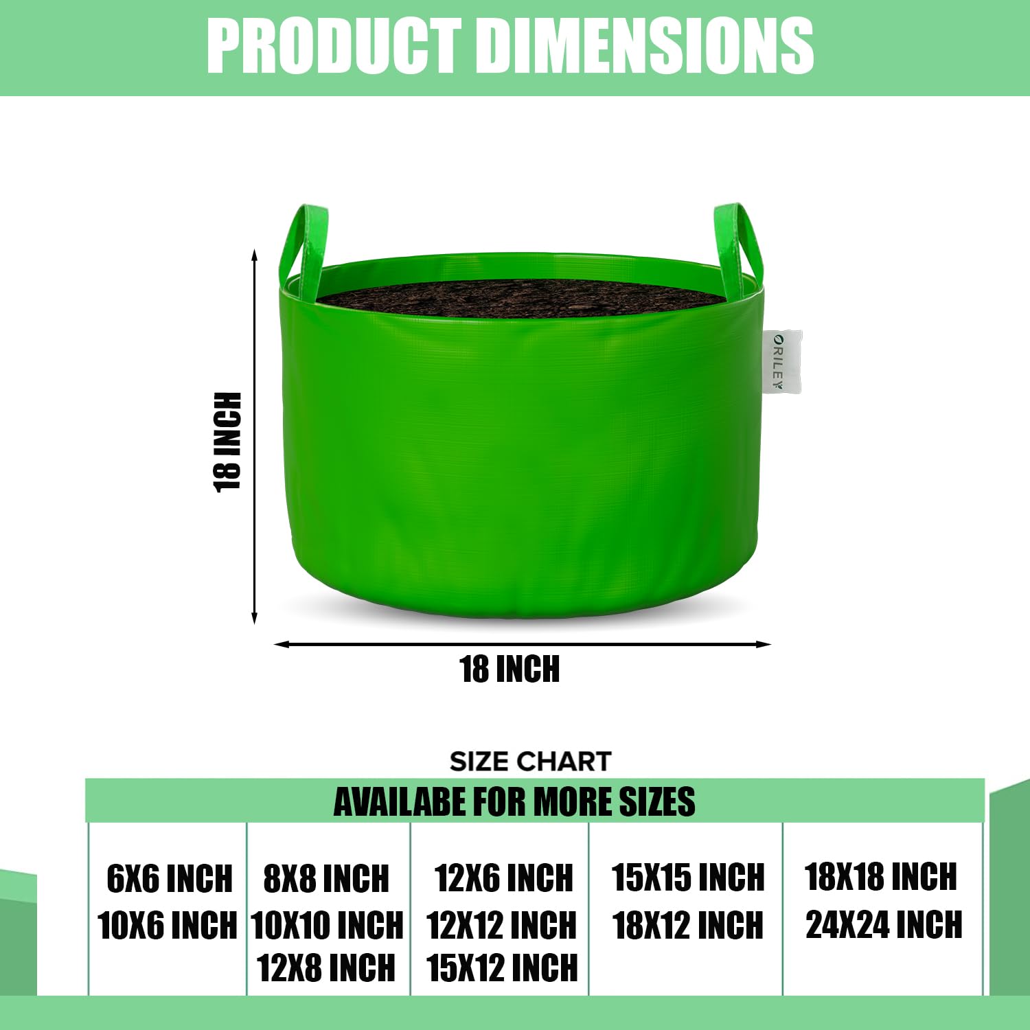 Oriley Grow Bags - Durable Plant Containers -2 Oriley Grow Bags - Durable Plant Containers -2