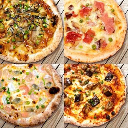 薪窯ナポリピザフォンターナ 「本格ナポリピッツアお試し4枚セット(和風ジャポネーゼセット)」冷凍ピザ 直径20cm 4枚(てりやきチキン 生ハムときのこ 明太子シーフード ナスミート) 冷凍食品