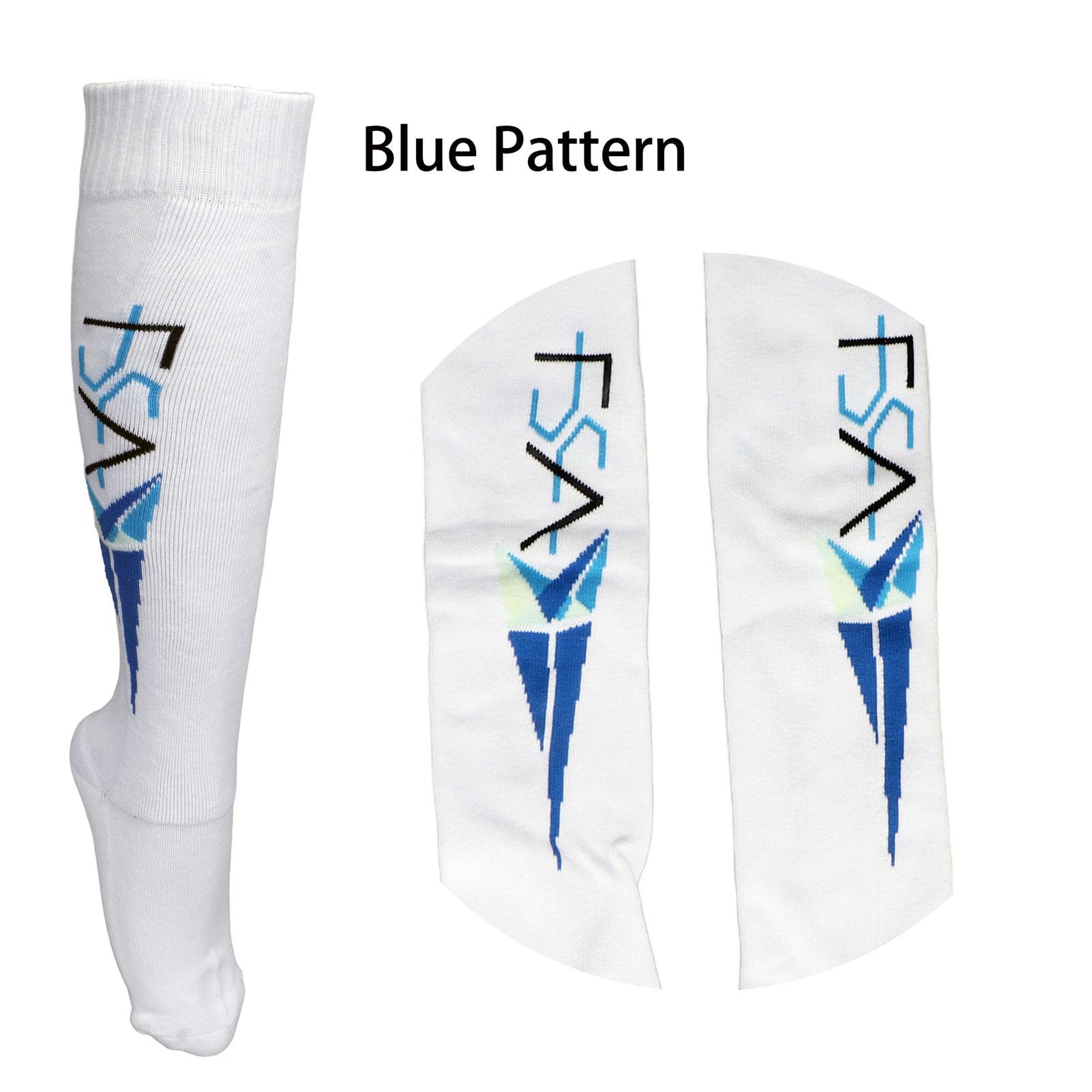 Tnfeeon Chaussettes d'escrime pour Adultes, Bas d'escrime de Protection Absorbant la Transpiration à Motif Bleu épaissi pour l'entraînement des Femmes