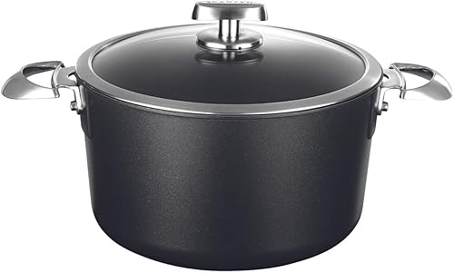 SCANPAN Pro IQ - Horno holandés cubierto de 6.5 cuartos de galón, utensilios de cocina antiadherentes fáciles de usar, aptos para lavavajillas,