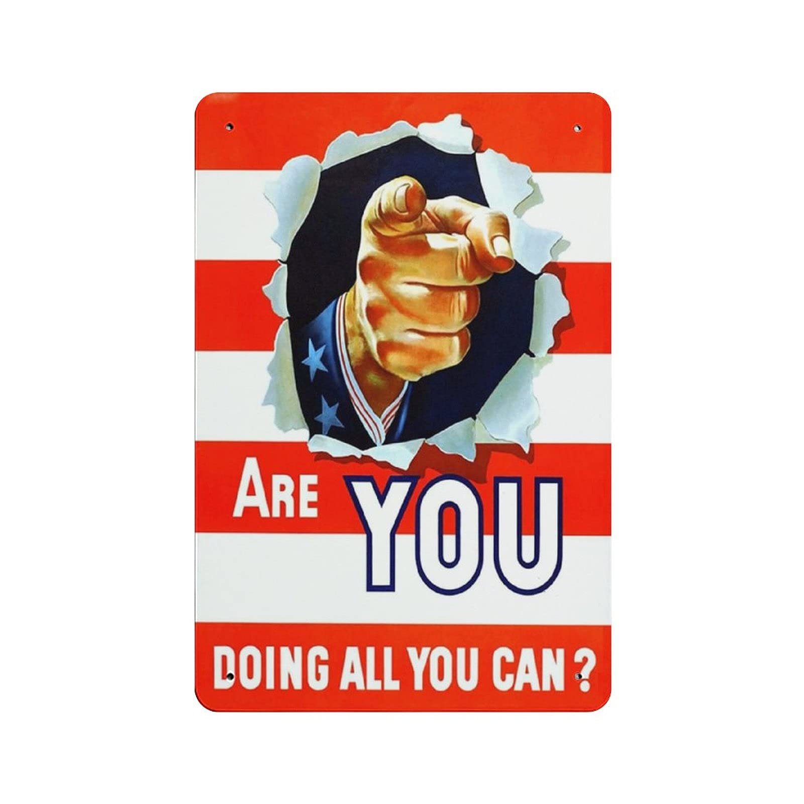 rayprint Are You Doing All You Can Retro Metal Sign Wall Decor Art Iron Printing Metal Poster Home Bar Cafe Club Garden Farm Decor 12x8in (30x20cm)