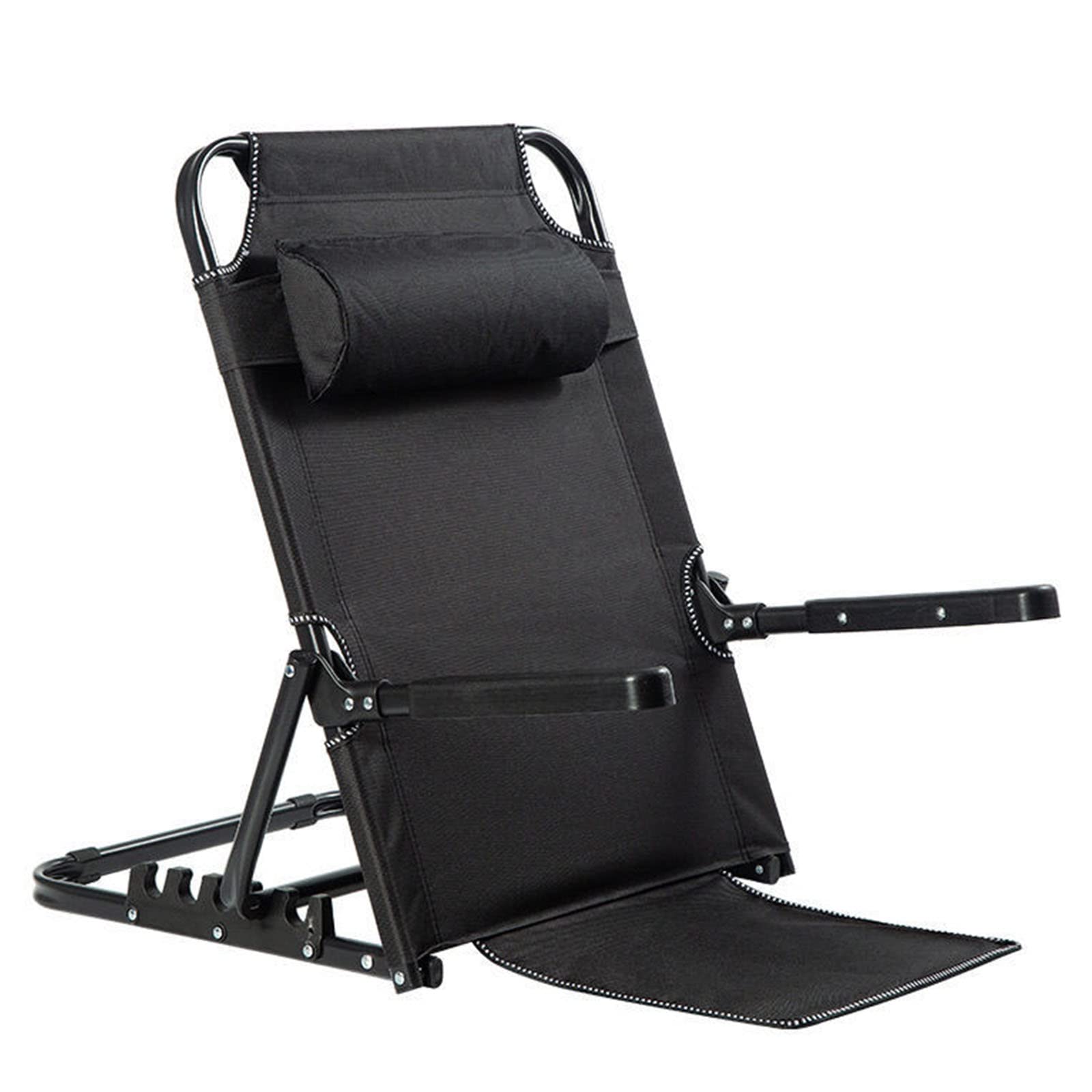 Bed Backrest Adjustable Sit-up Backrest Folding Chair Neck Lumbar Back Support with Head Pillow Free Standing Headrest Backrest Adjustable Bed Backrest for Elderly Adults,B