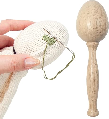 Xuyuan Hilo para calcetines Kit de zumbido de calcetines de fácil agarre, zurdo para calcetines, huevo de zumbido de madera, kit de suministros de