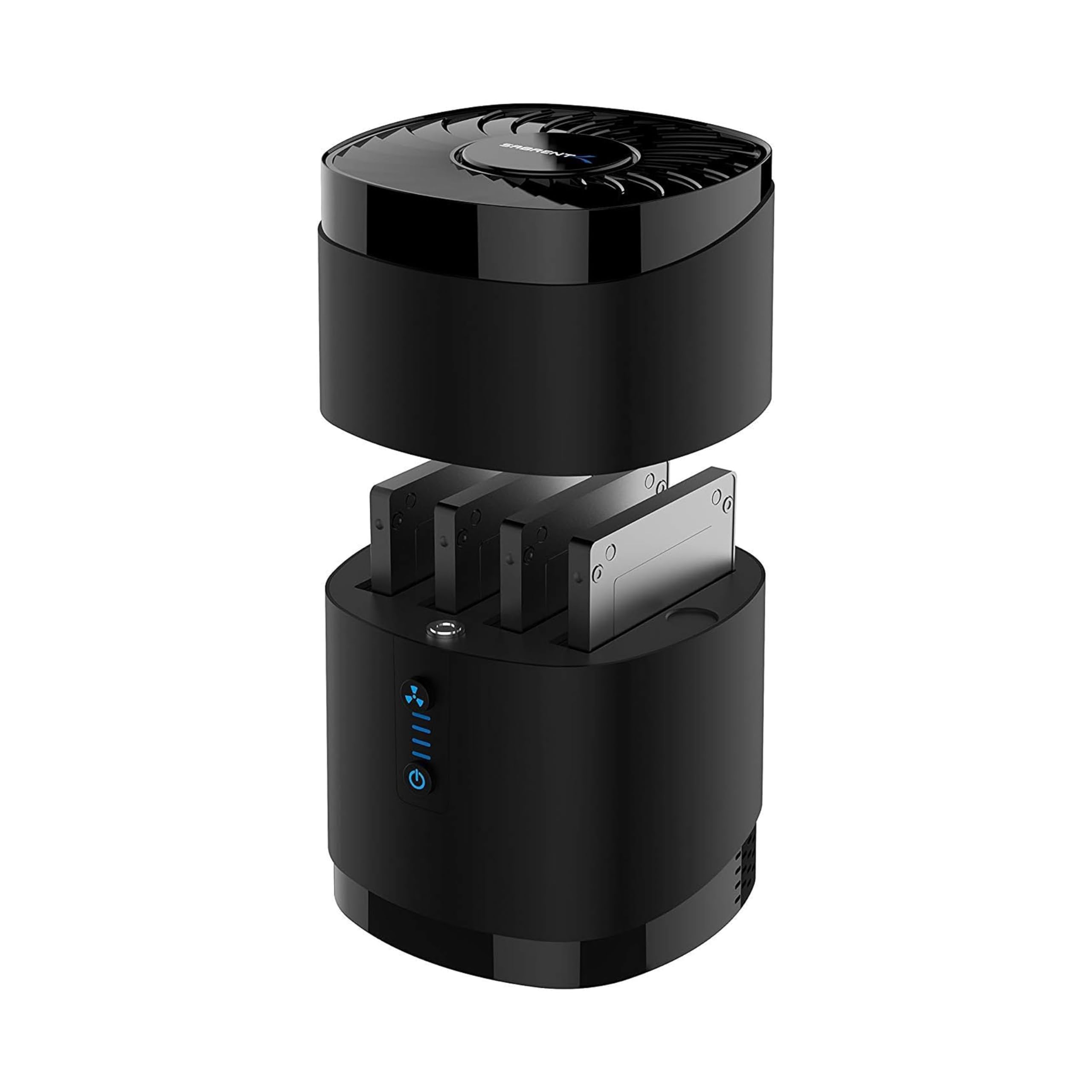 SABRENT 4 Bay Dockingstationen für 2.5 Festplatten USB A 5Gbps SATA HDD und SSD Dock mit Lüfter, unterstützt 2,5-Zoll-Laufwerke mit Einer maximalen Dicke von 12,5 mm (DS-4SSD) | Werkzeuglos; bis zu 4x 20TB; 5Gbps; Kühlventilator; für 6.3 cm SATA SSD/HDD bis 12,5mm