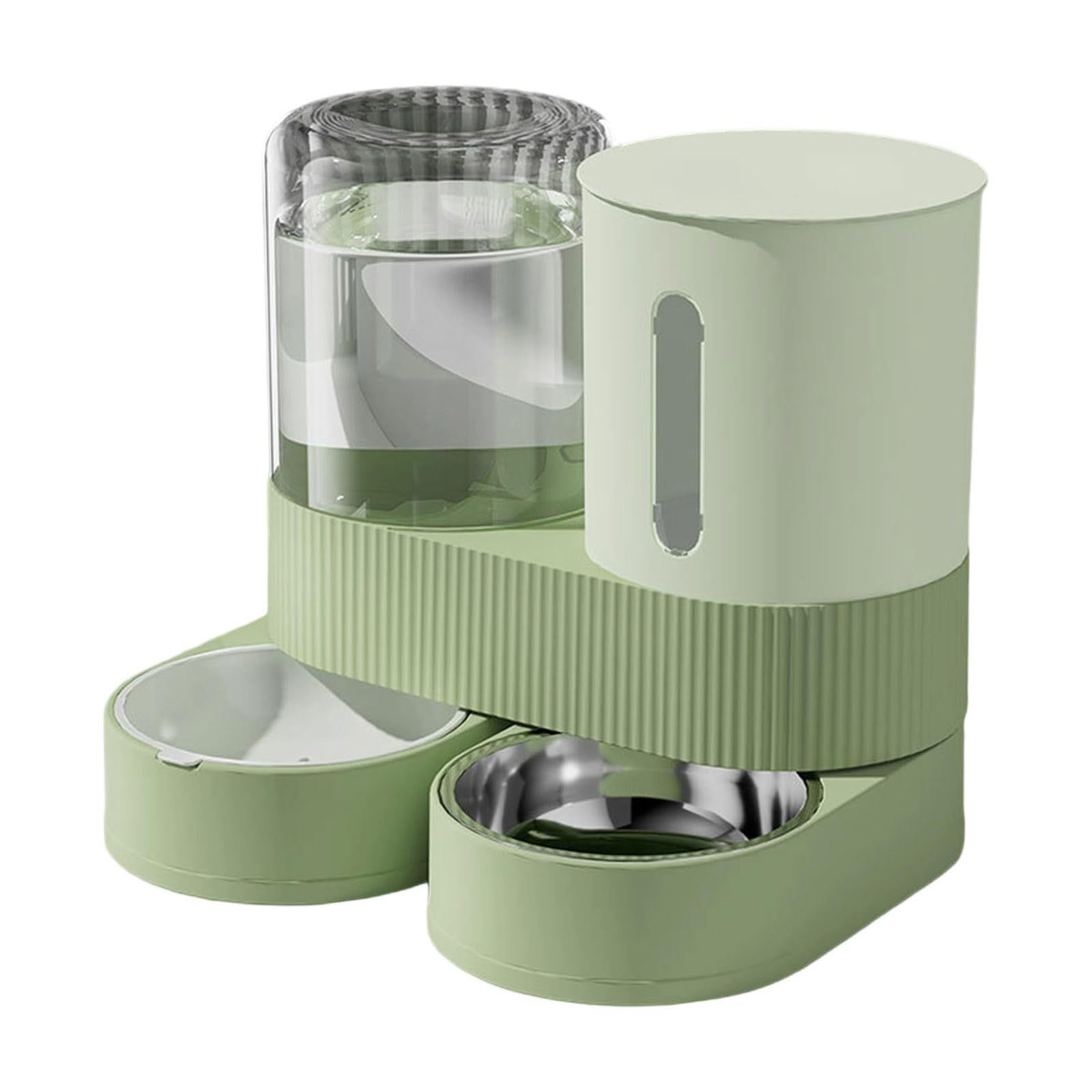Juego de Cuenco de Agua y de Comida para Mascotas con Recarga automática con Bandeja extraíble de Acero Inoxidable Base antivuelco para Animales pequeños Cuenco de Acero Inoxidable con Agua y y