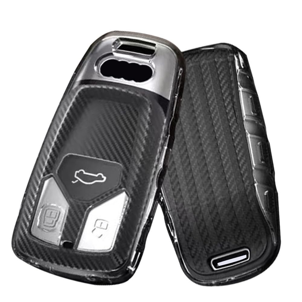 WUZUTU Audi Schlüsselhülle PU Leder - Kompatibel Mit A4 A5 A6 Q5 Q6 E-tron Modellen