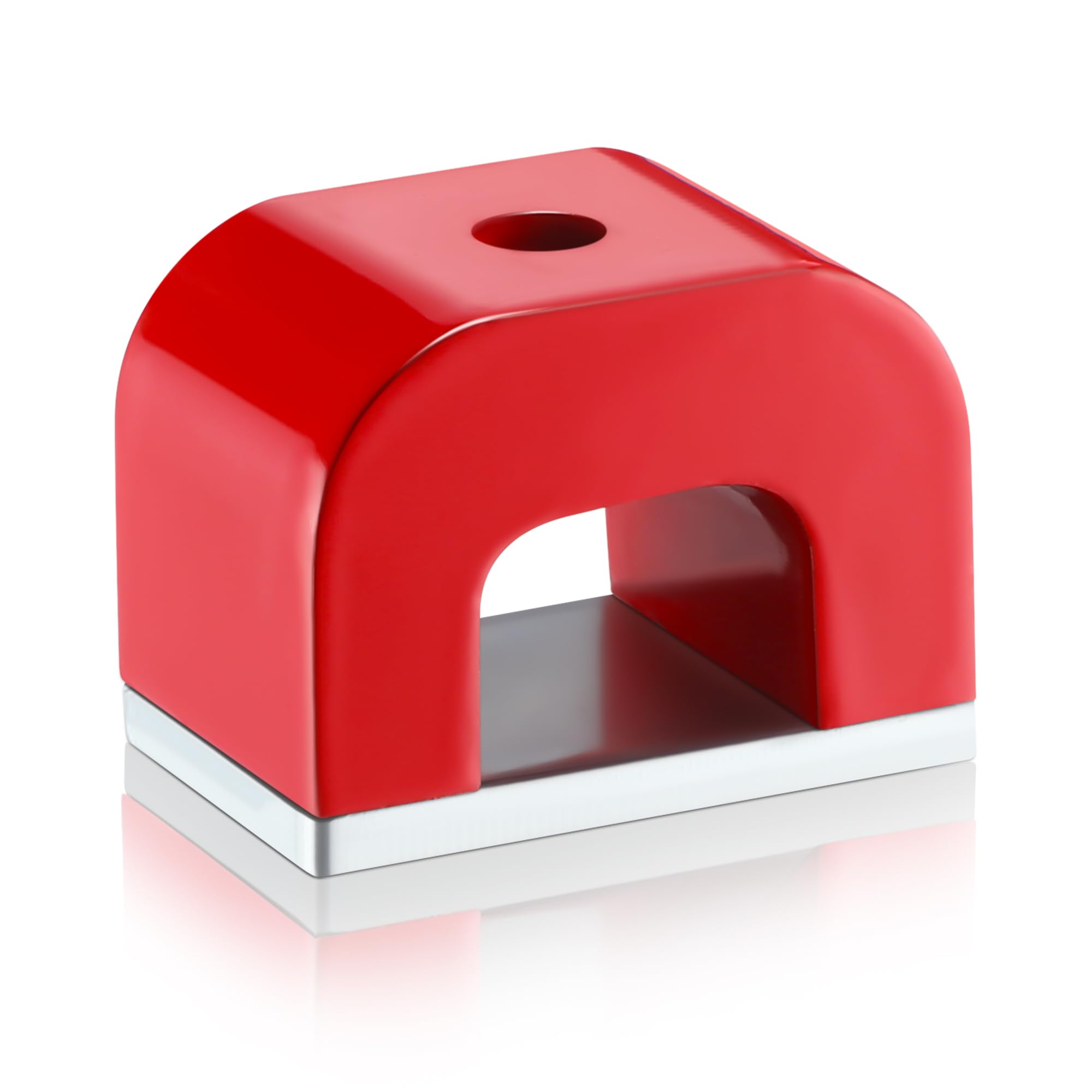 Gulfmew Horseshoe Alnico U Shaped Magnet, 13 lb Pull, Red, Rectangular, Utility Magnet (1 Pcs)