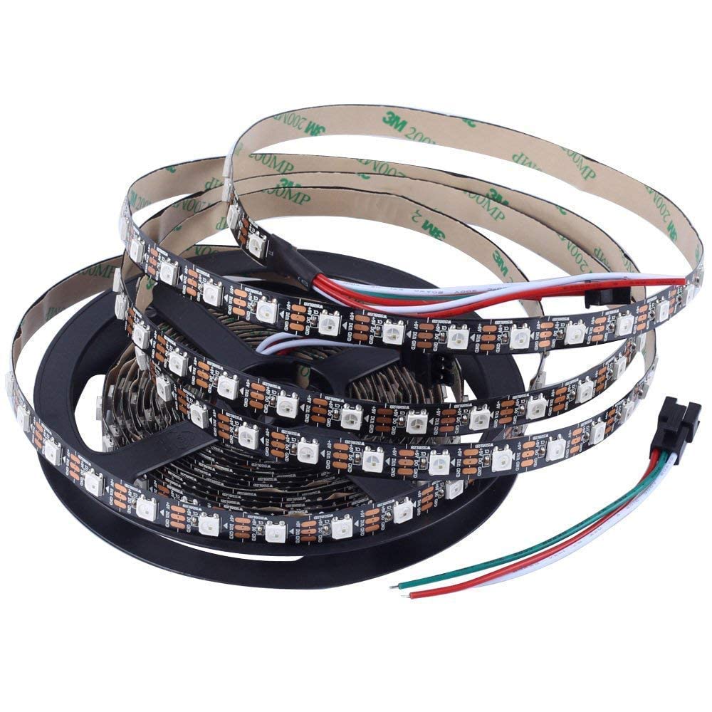 WS2812B RGB Individually Addressable Pixel LED Strip- 5M New (16.4ft) - 60 LEDs/m - DIY Projects, Home Decoration,Lighting Effects [Needs 5V Adaptor & a Controller to Work]