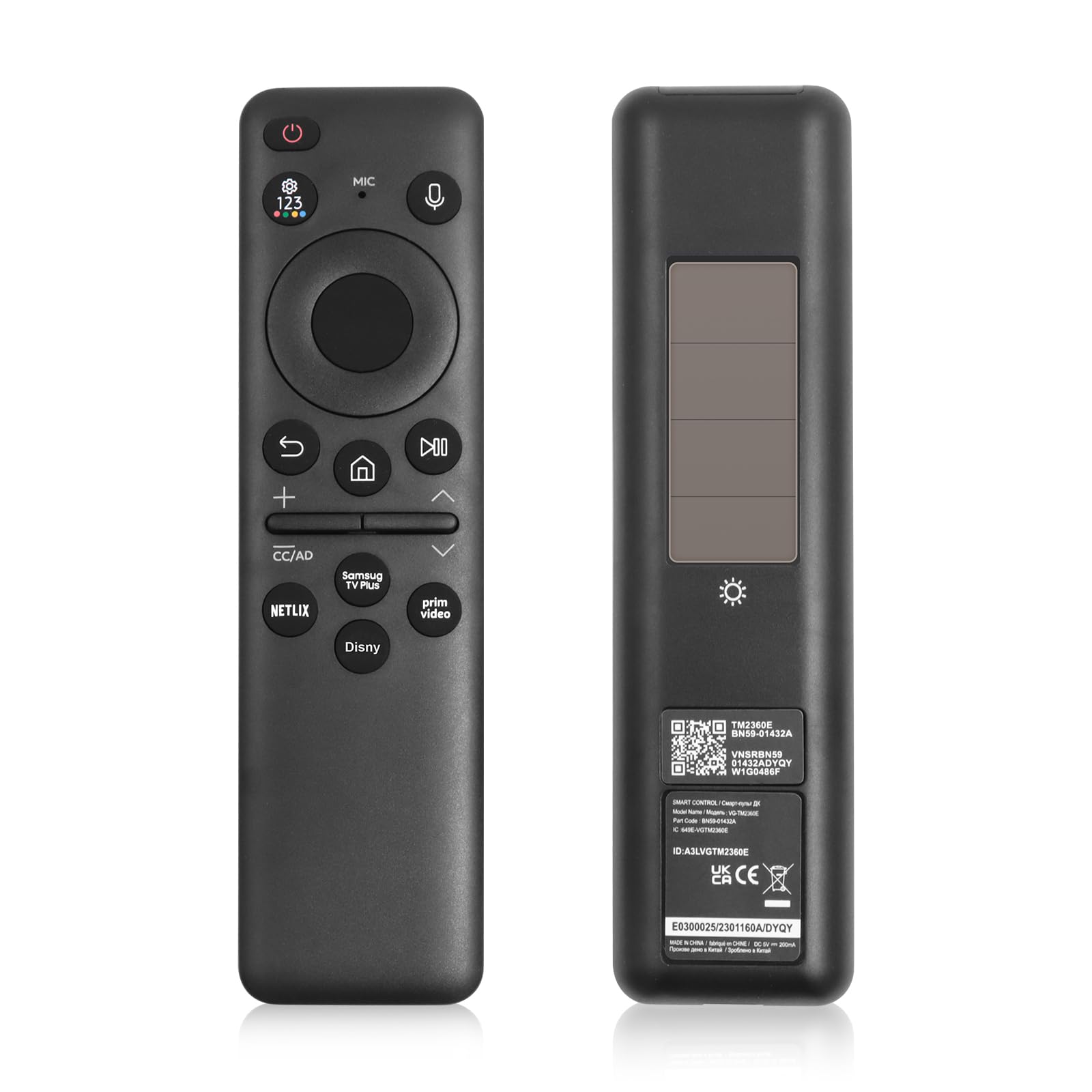New BN59-01432A Solar Voice Remote Control Replacement for Samsung Neo QLED 8K HDR Smart TVs, 2023