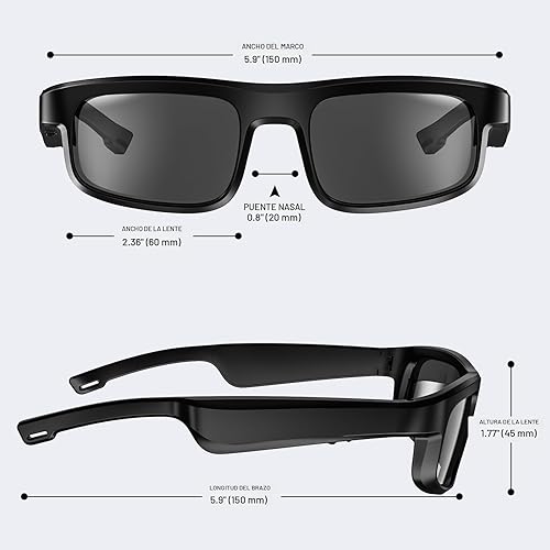 Miniatura 4 de Gafas inteligentes, gafas de sol polarizadas Bluetooth, micrófono y altavoces integrados, asistente de voz, protección UV, gafas de sol de audio