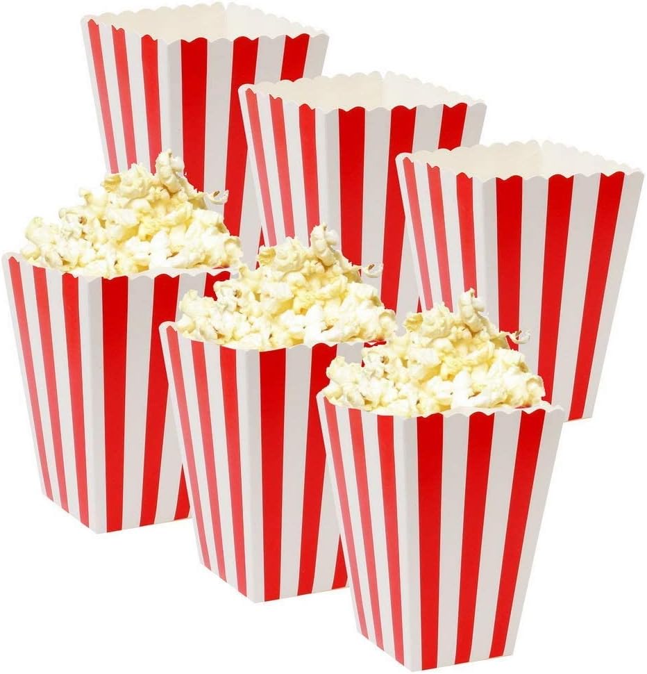 15 Pcs Popcorn Boxes, Popcorn Bags Reusable Popcorn Bucket Popcorn