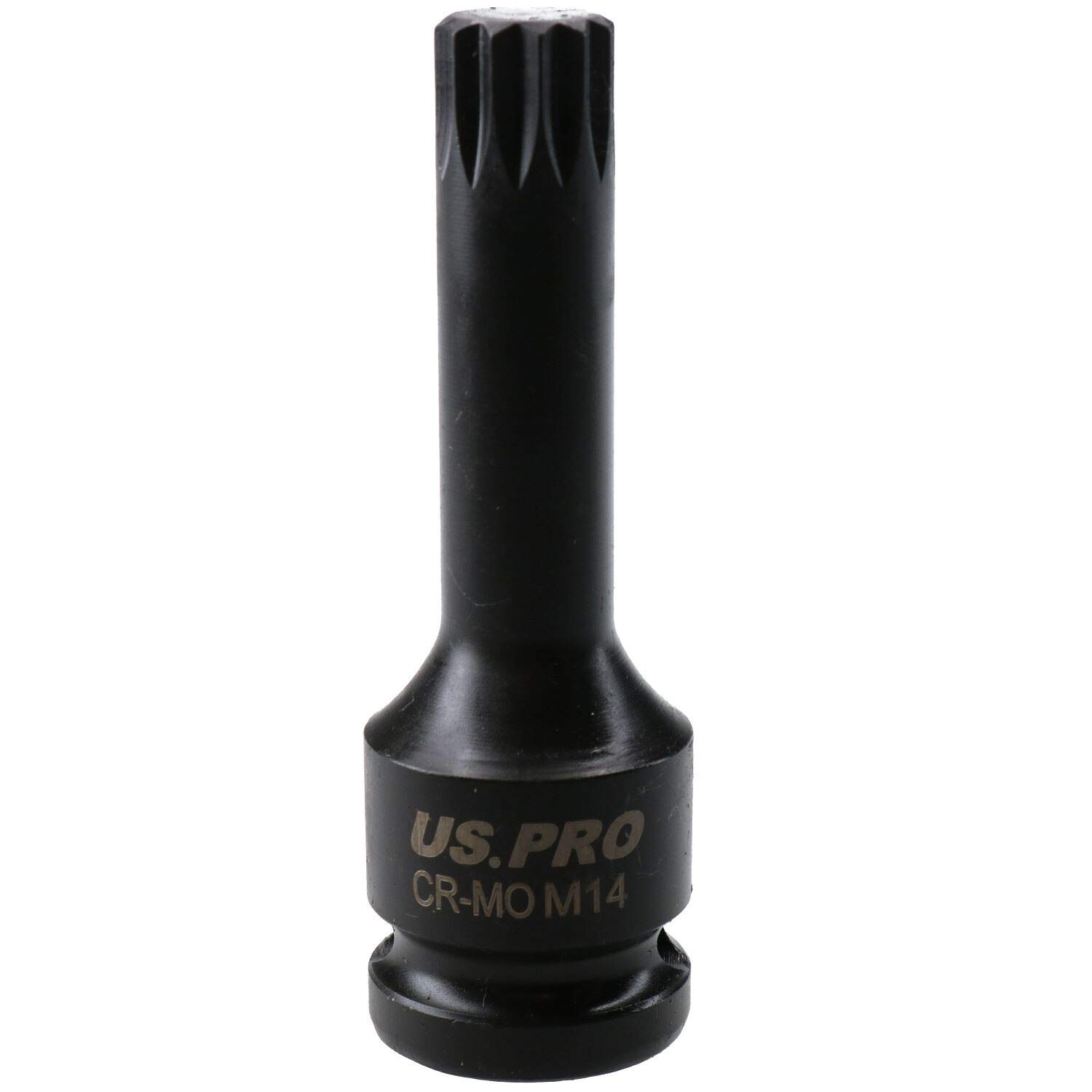 Ab Tools Men's M14 X 78Mm Spline Bit Triple Square Impacted Extra Long 1/2” Drive Socket
