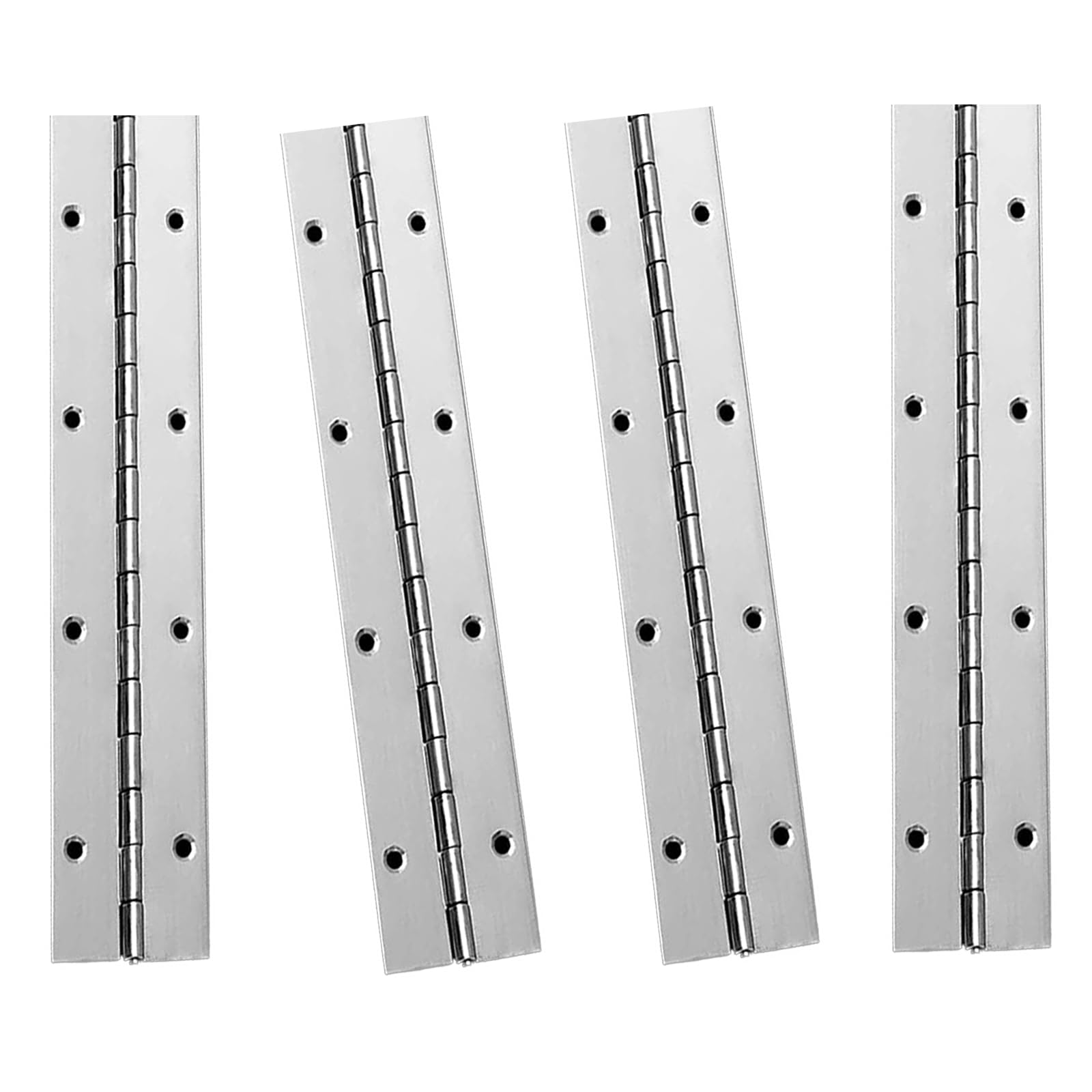4 Pack 8 Inch Continuous & Piano Hinges, Silver Stainless Steel 304 Continuous Folding Hinges for Doors, Cabinets, Window