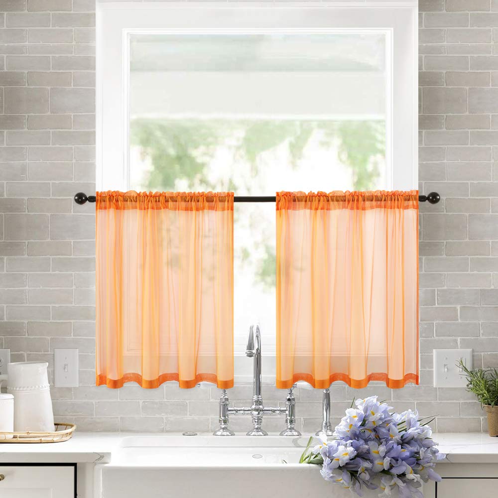 Sheer Light Orange Curtains Curtains & Drapes