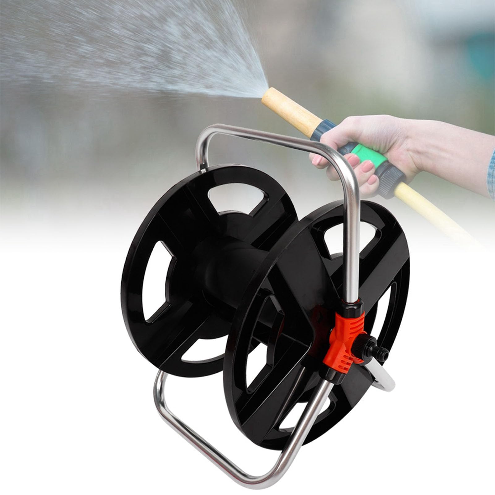 Water Pipe Roll Roll, 35 metros Estante de almacenamiento de tubería de agua, rejilla de almacenamiento de cuerda de carrete de manguera para jardín