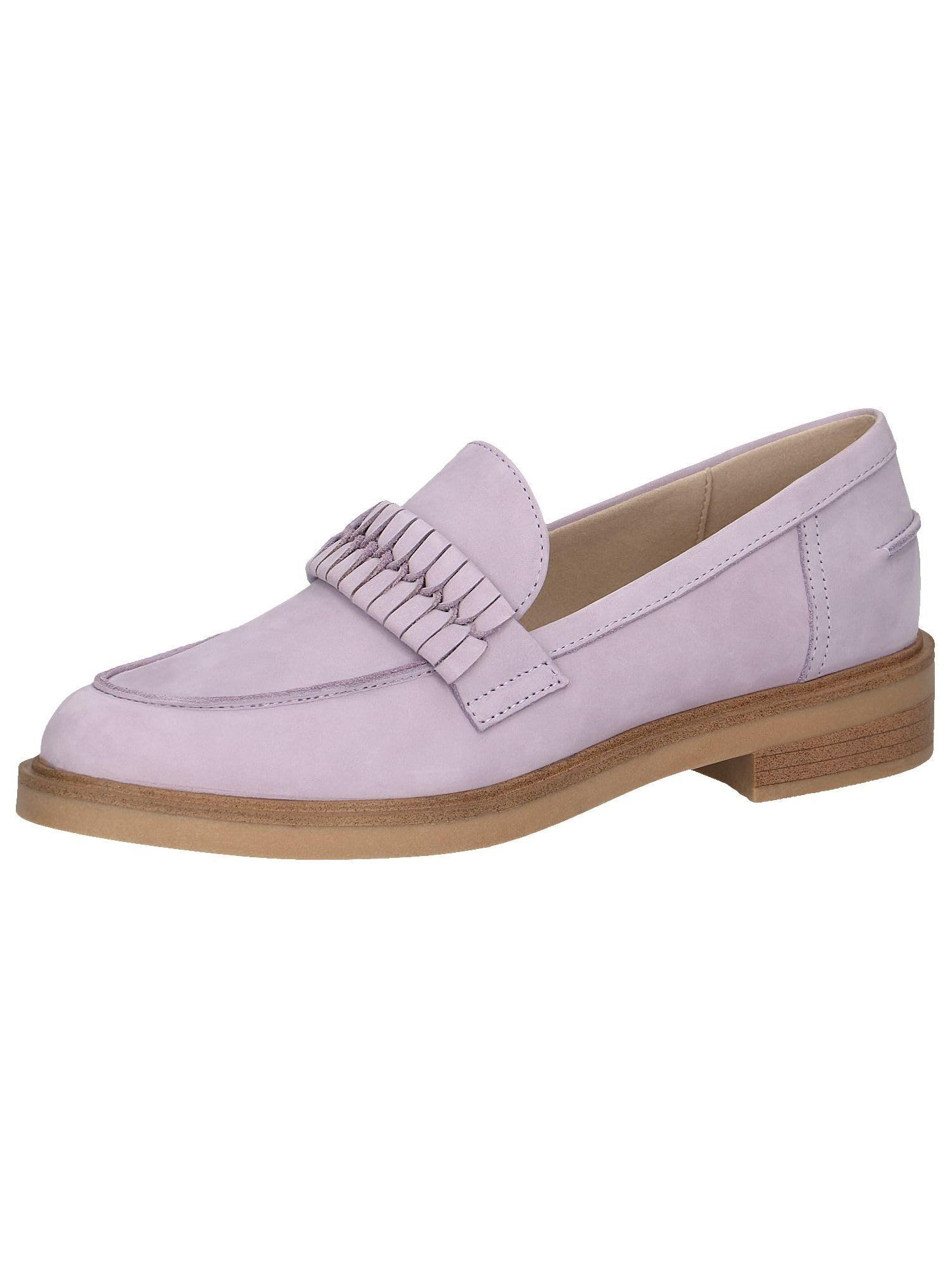 CAPRICE Women's Leather Loafers with Block Heel, Purple (Lavender Nubuc), 7 UK