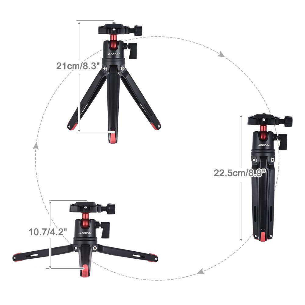 Andoer Mini Palmare Treppiede Da Viaggio Con Testa Della Sfera Per Canon Nikon Sony Dslr Mirrorless Videocamera Mini Treppiede Fotocamera Per Gopro Per Iphone Samsung Huawei Smartphone