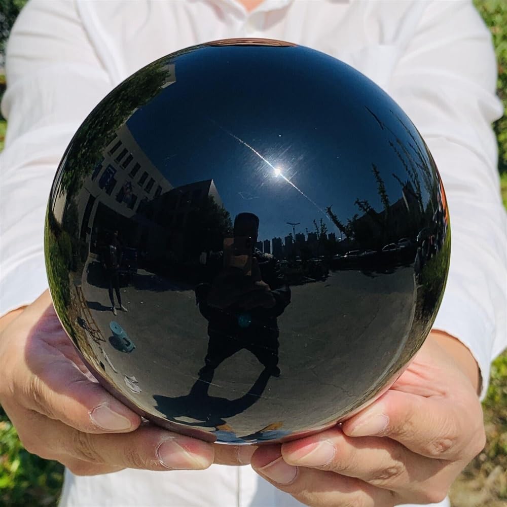 MDBJTCYZN Obsidian Ball Quartz Crystal Reiqi Home Office Degaussing Decorative Gem Ornaments (Size : 400-500g)