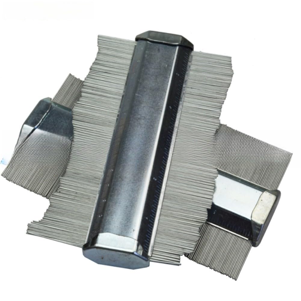 Calibro di contorno in metallo, o strumento duplicatore di forma da 15,2 cm per la lavorazione del legno, corpo auto, acciaio inossidabile, linea di taglio ad alta definizione argento