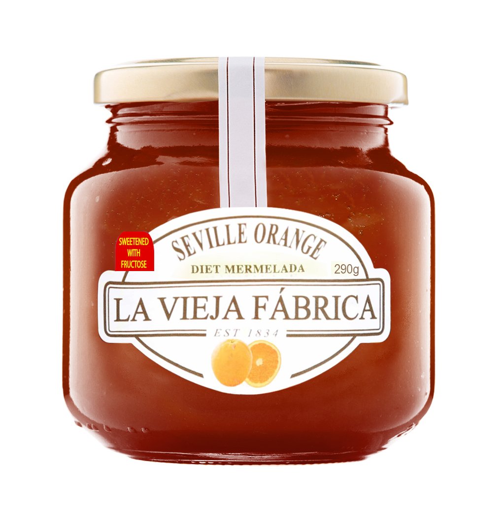 La Vieja Fabrica Seville Orange Diet Mermelada 290g | Fruit Spread | No artificial flavors