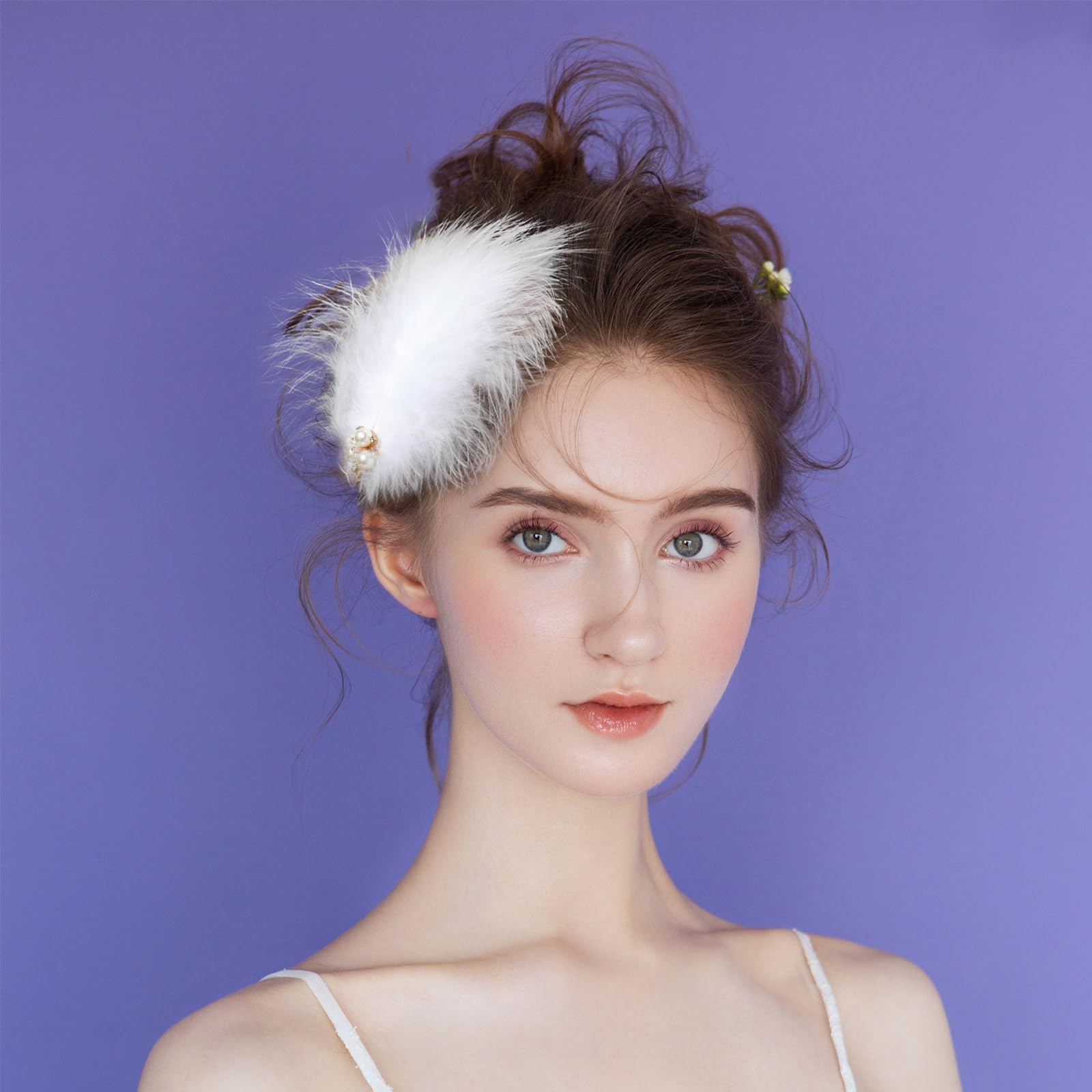 Fascinator Anni '20 Con Piume E Perle - Accessorio Per Capelli Elegante Per Cocktail Party, Donna, Copricapo Vintage