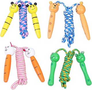 Jump Ropes for Kids 4pcs Jump Rope Exercise Fitness Jump Ropes Skipping Rope Jump Rope for Fitness Adult Jump Rope Kids Jumprope Sports Equipment Wooden Wooden Exercise Jump Rope