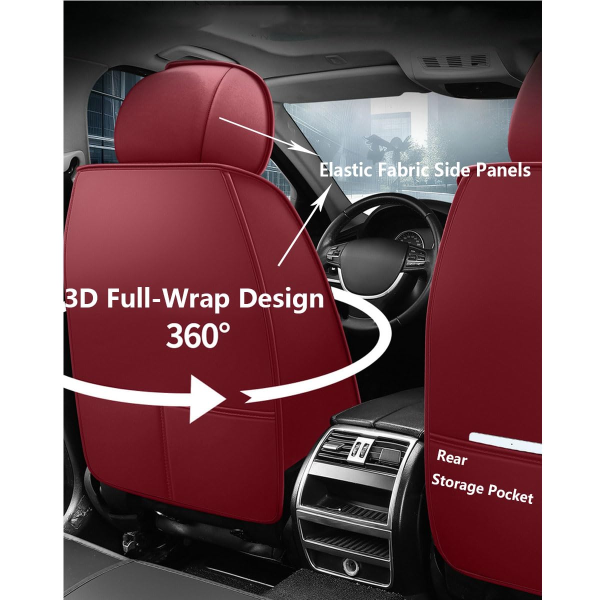 Juego Completo de Fundas Asientos Coche para Toyota Yaris Cross SUV 2021-2025 2026, Fundas Delanteras y Traseras de Cuero Sintético PU, Compatibles con Airbag, Transpirables y Antiarrugas FEn192