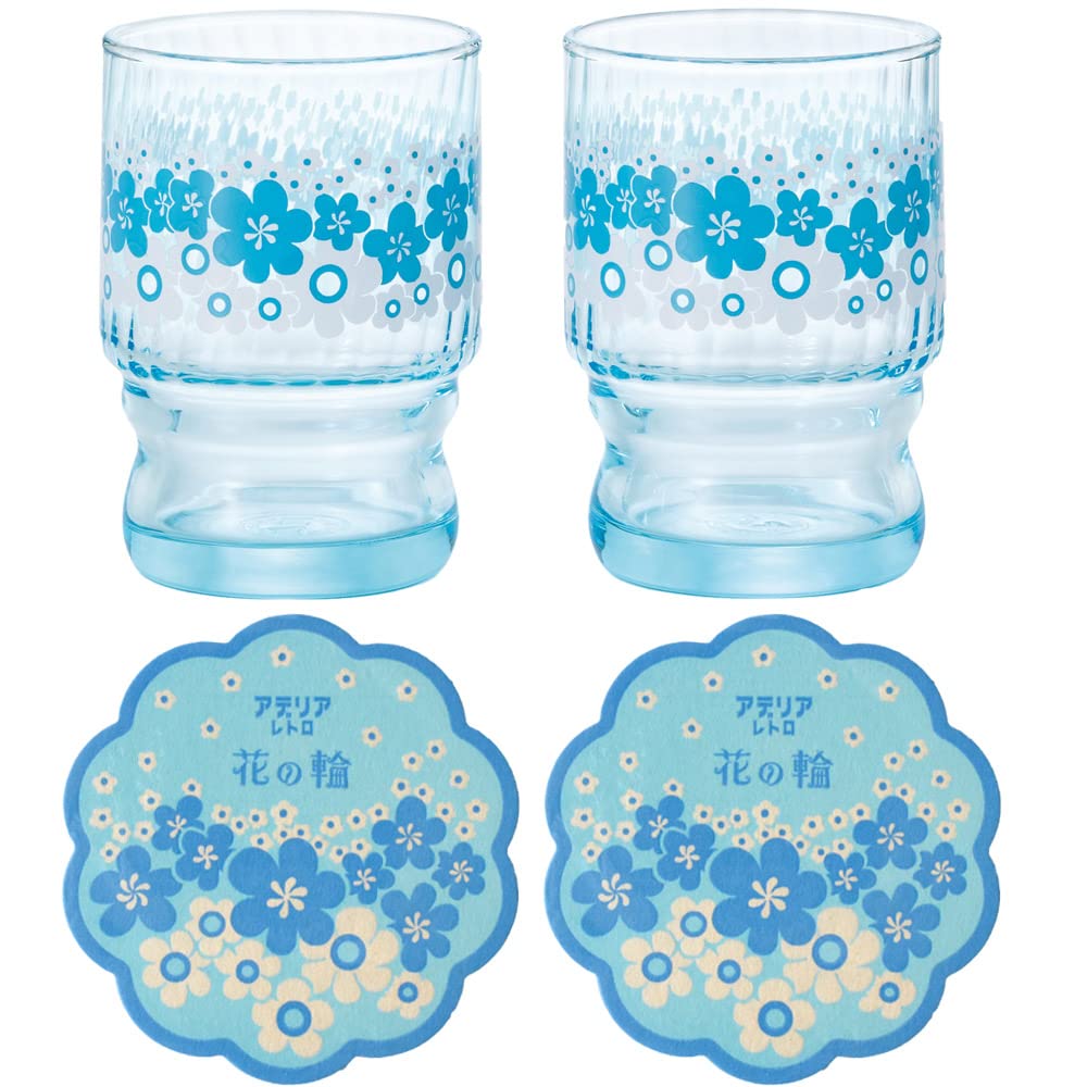Amazon | アデリアレトロ 水飲みコップペア 花の輪 2個セット 235ml 