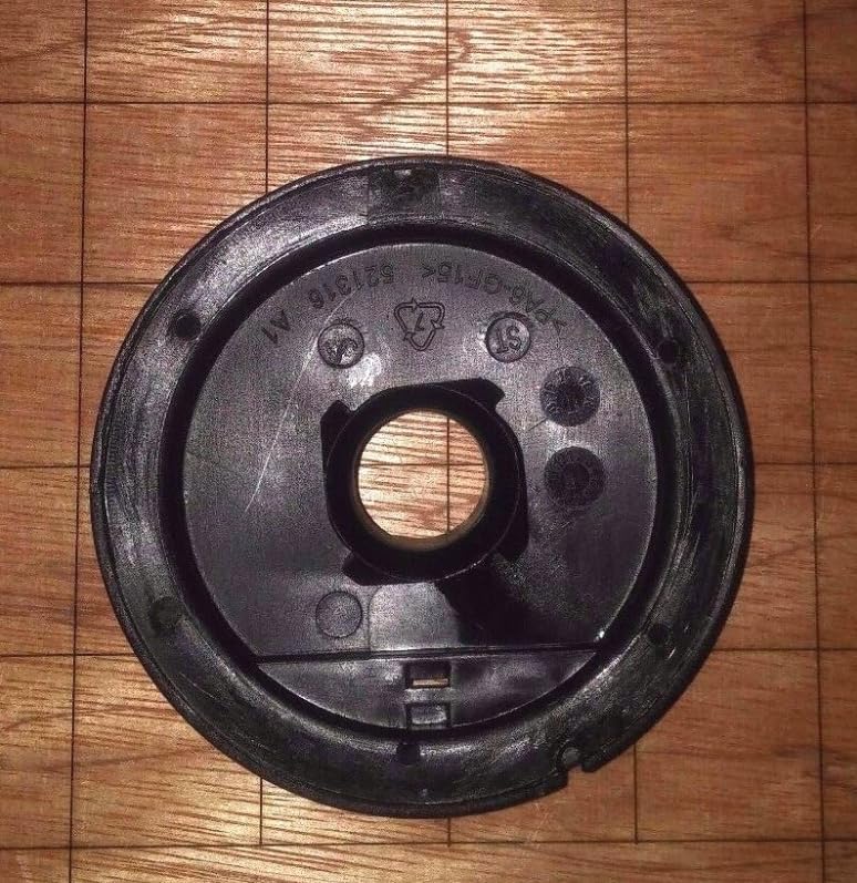 Top view of the GaRcan Recoil Starter Pulley, showing the central hole and winding grooves.