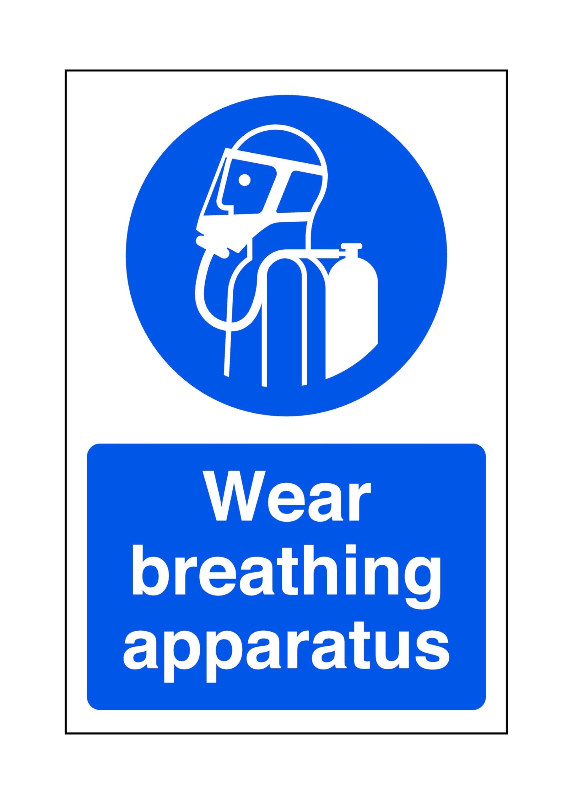 Wear breathing apparatus - safety sign, ppe clothing, ppe - 1.2mm Rigid plastic for indoor/outdoor usage (400mm x 300mm) Viewing Distance within 14m.
