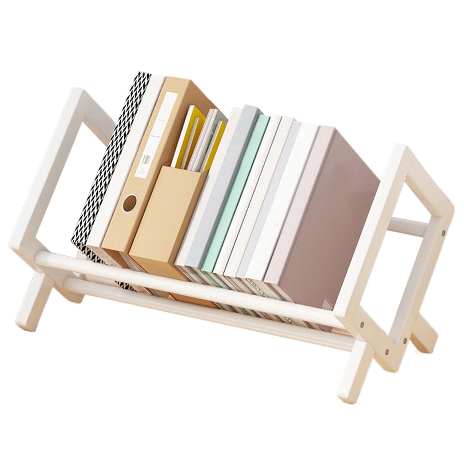 Libreria da tavolo, scaffale per libri da tavolo, organizer da scrivania per libri e , libreria compatta da scrivania con design inclinabile, perfetta per dormitori e uffici domestici