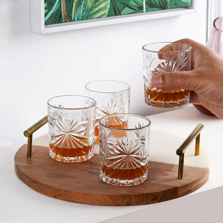 Image of Premium 280 ML Water & Juice Drinking Glasses Set of 6 Vintage Glassware Set for Juice, Cocktail, Mocktail,Whisky All Beverages Everyday Uses for Gift (6, MT-14)
