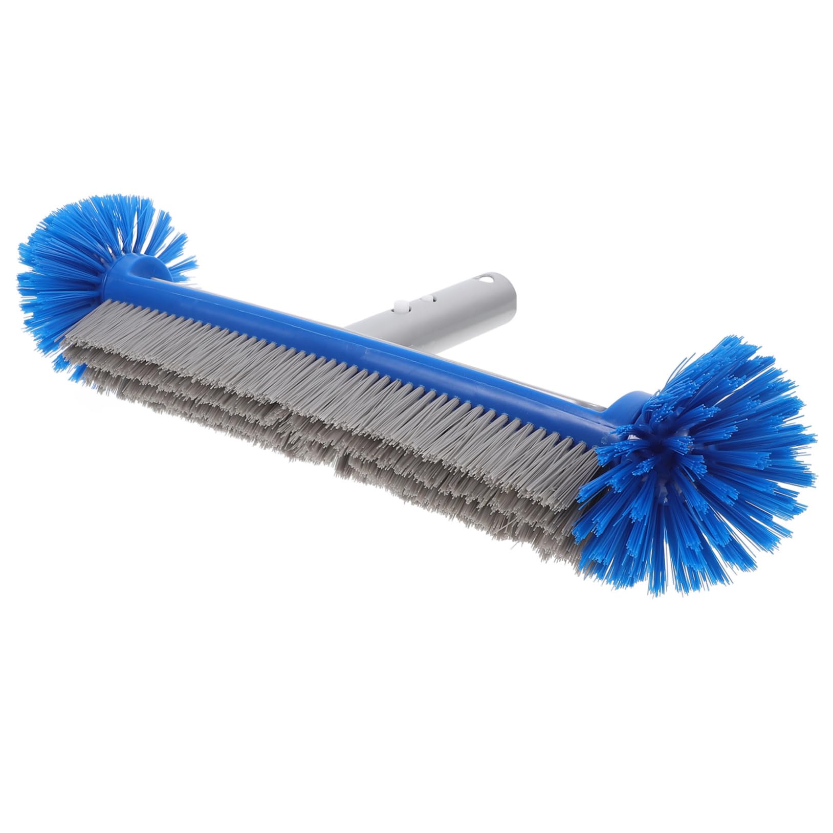 Brosse pour Piscine avec Tête de Brosse en Aluminium et Nylon Bleu, Accessoire pour Nettoyage des Parois, Poignée Ergonomique pour Fête Estivale