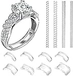 12 pack Ring Adjuster for Loose Rings Ring Snuggies, Clips Invisible Ring Size Adjuster Silicone Guards,Spacer,Holder Rings Tightener for Women and Men Ring Resizer Transparent Ring Sizer Uk