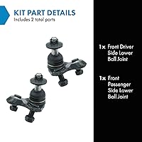 Vista 584 de TRQ, junta de rótula inferior delantera para el lado del conductor y del acompañante