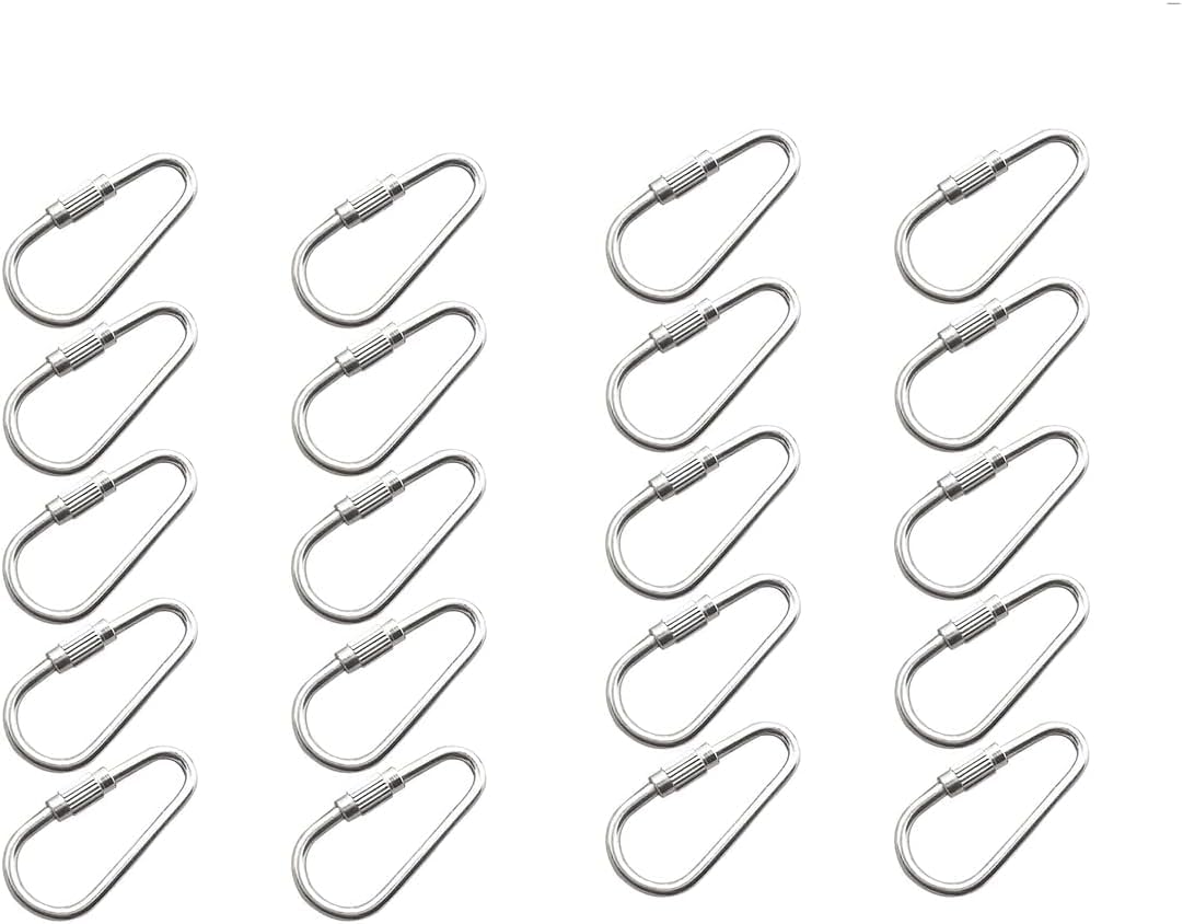 Rzcin 20 Pcs Stainless Steel Parrot Toy Hook Parts Heavy Duty Metal Hooks Suitable for Most Bird Or Small Animal Hanging Toys Parrot Bird Hooks Metal DIY Parts
