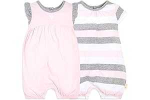 Burt's Bees Baby Girls Rompers: 2-Pack of Organic Cotton Bubbles