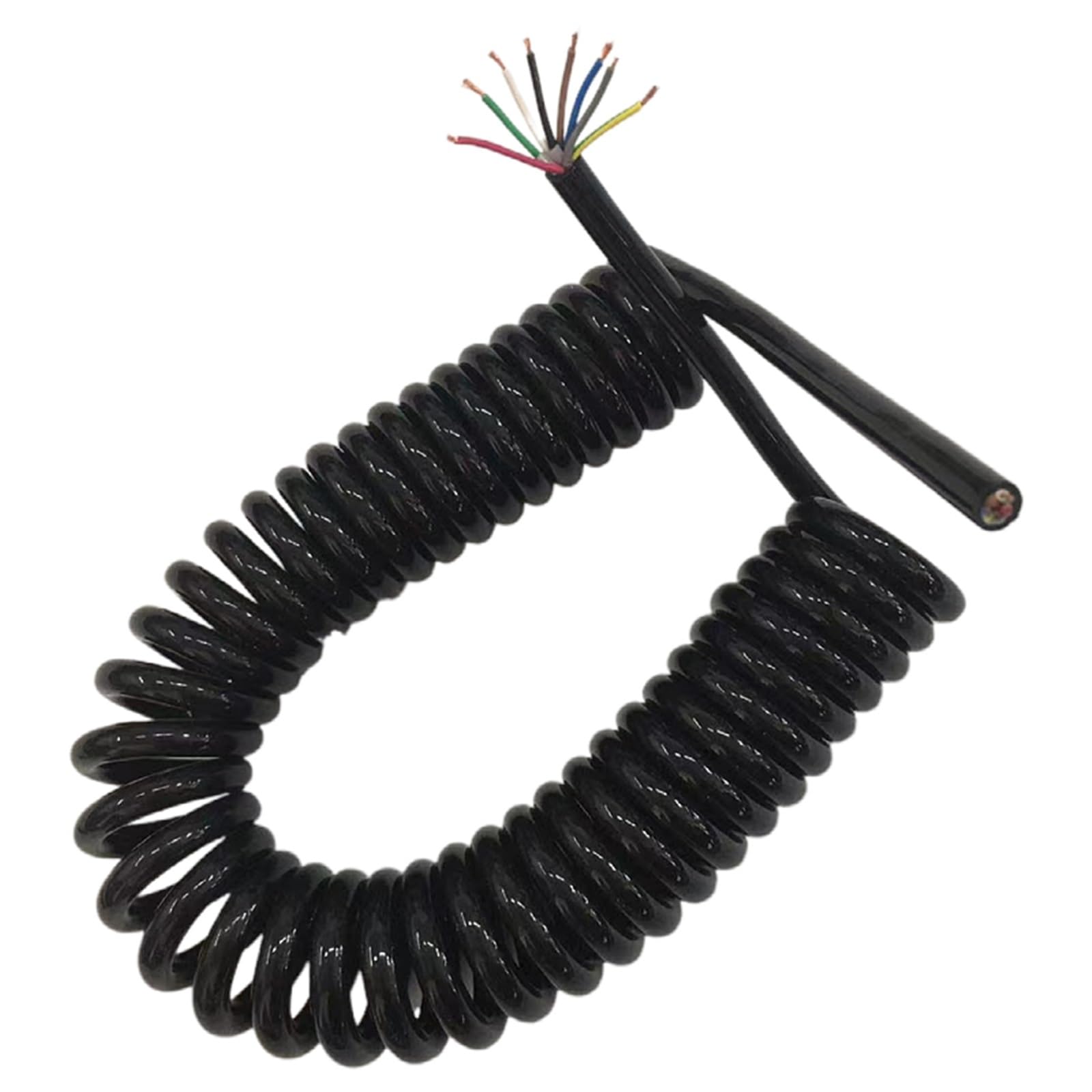 GPDNBIEU Spring wire, 10 Core 1.0mm2 Black Power Cord Wire 17AWG Stretch 5 Meters Tensile Retractable Coil