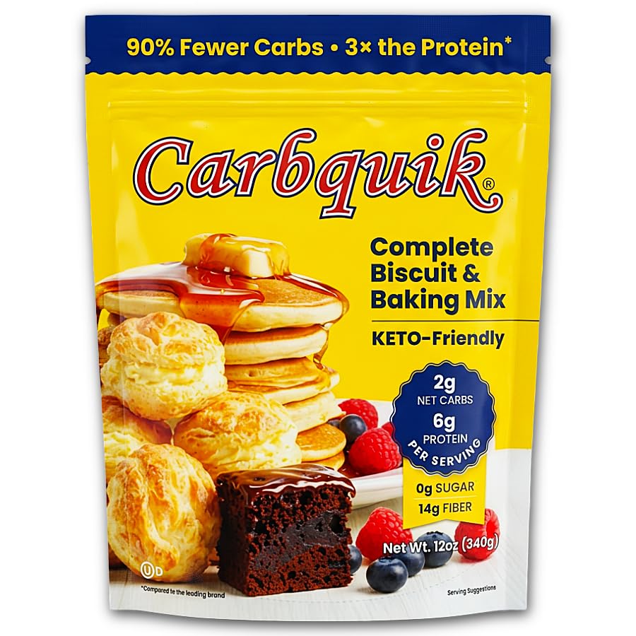 Carbquik Baking Mix 12oz Resealable Pouch – Diabetic Friendly Blood Sugar Control, 6g Protein per serving, Sugar Free, High Fiber Keto Baking for Biscuits, Pancakes, Pizza Crust & more.