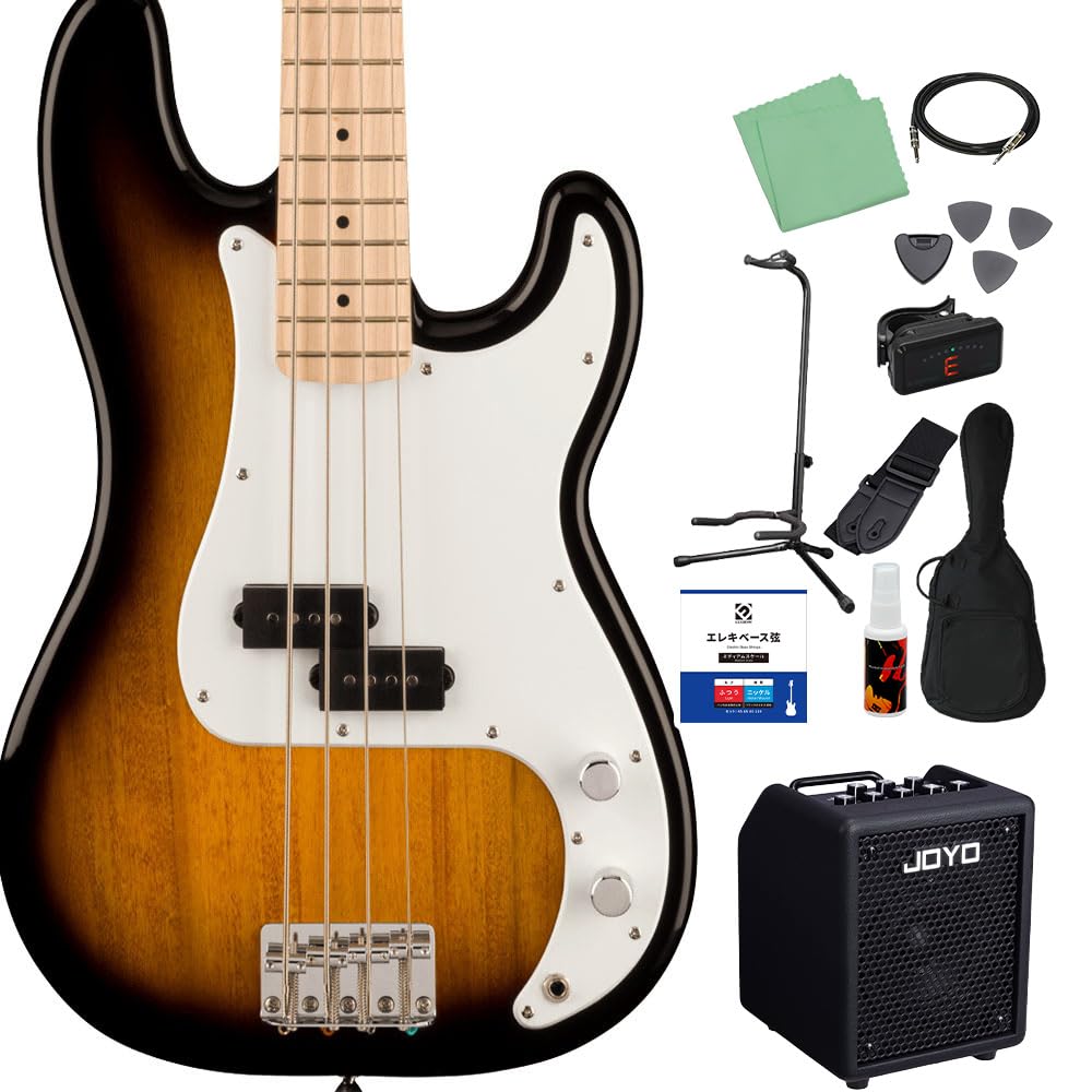 【入門用＊ソフトケース付き】SQUIER Precision Bass（スクワイヤ プレジションベース） Amazon | Squier by Fender SONIC PRECISION BASS 2-Color Sunburst