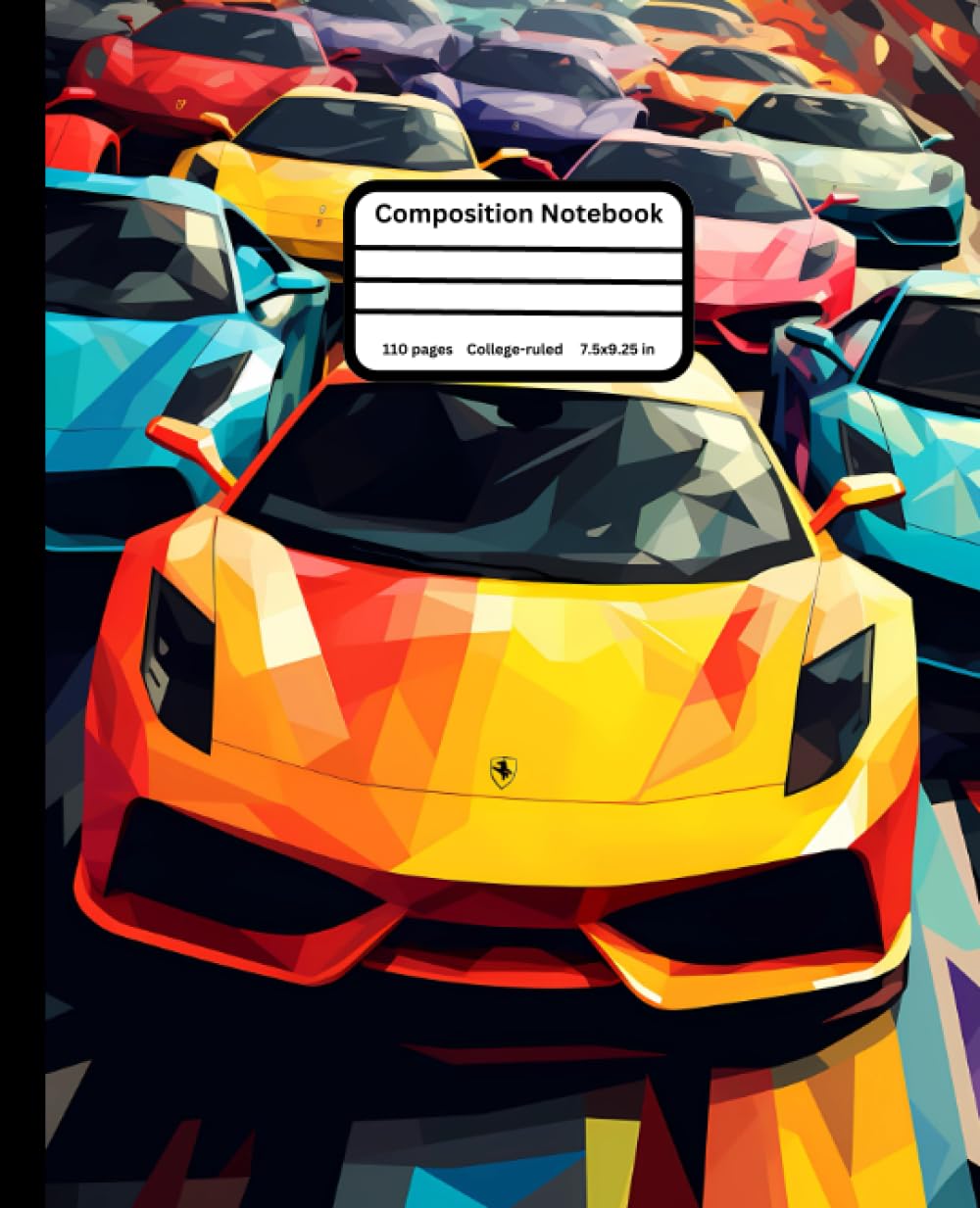 Composition Notebook Cars Illustration Journal with 110 College Rule, White Pages