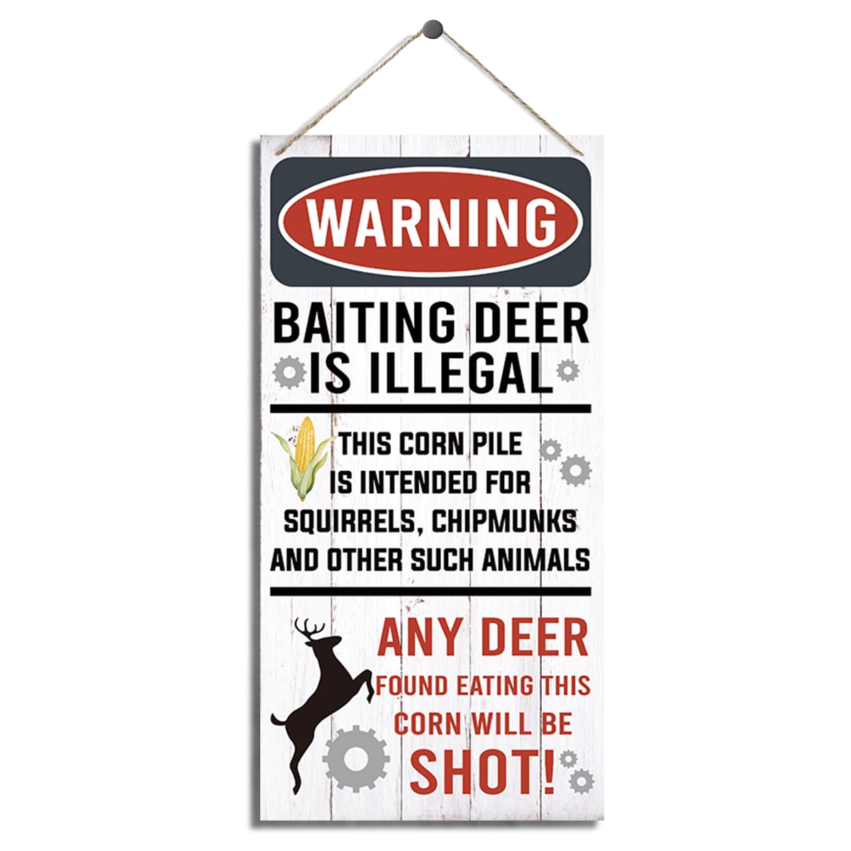 Warning Signs, Funny Hunting Sign Wall Decor, Baiting Deer Is Illegal Sign, Decorative Wood Hanging Wood Plaque, Man Cave Bar Cabin Decor, Pub Decor,