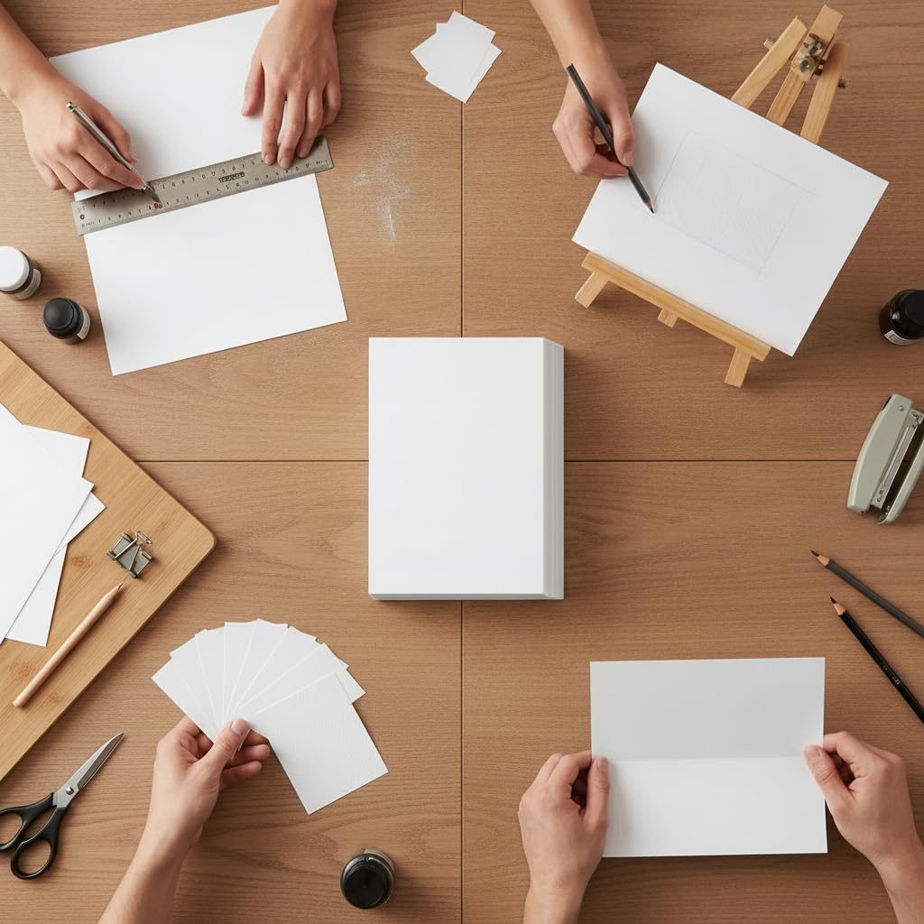 Papier Cartonné Aquarelle Texturé, Demi-feuille 10 feuilles