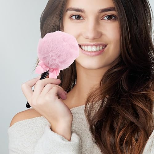 Miniatura 6 de 2 piezas de paletas en polvo para debajo de los ojos, esponjosas y sueltas, herramientas de mango de maquillaje cosmético y cara grande para niñas,